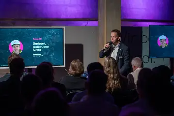 Manuel Villiger, Geschäftsführer von Blaser Baumanagement, berichtete von seiner Firmenübernahme und den damit verbundenen ambitionierten Plänen.