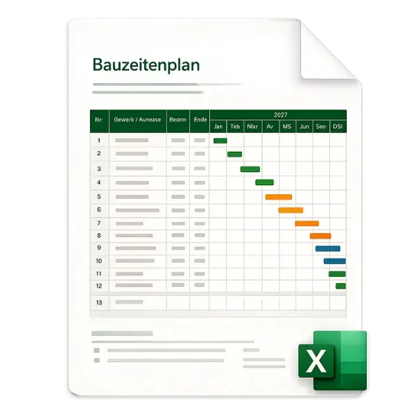 Bauzeitenplan Excel Vorlage als Datei