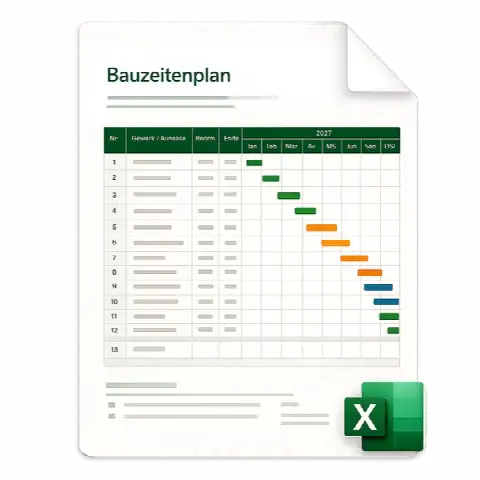 Bauzeitenplan Excel Vorlage als Datei